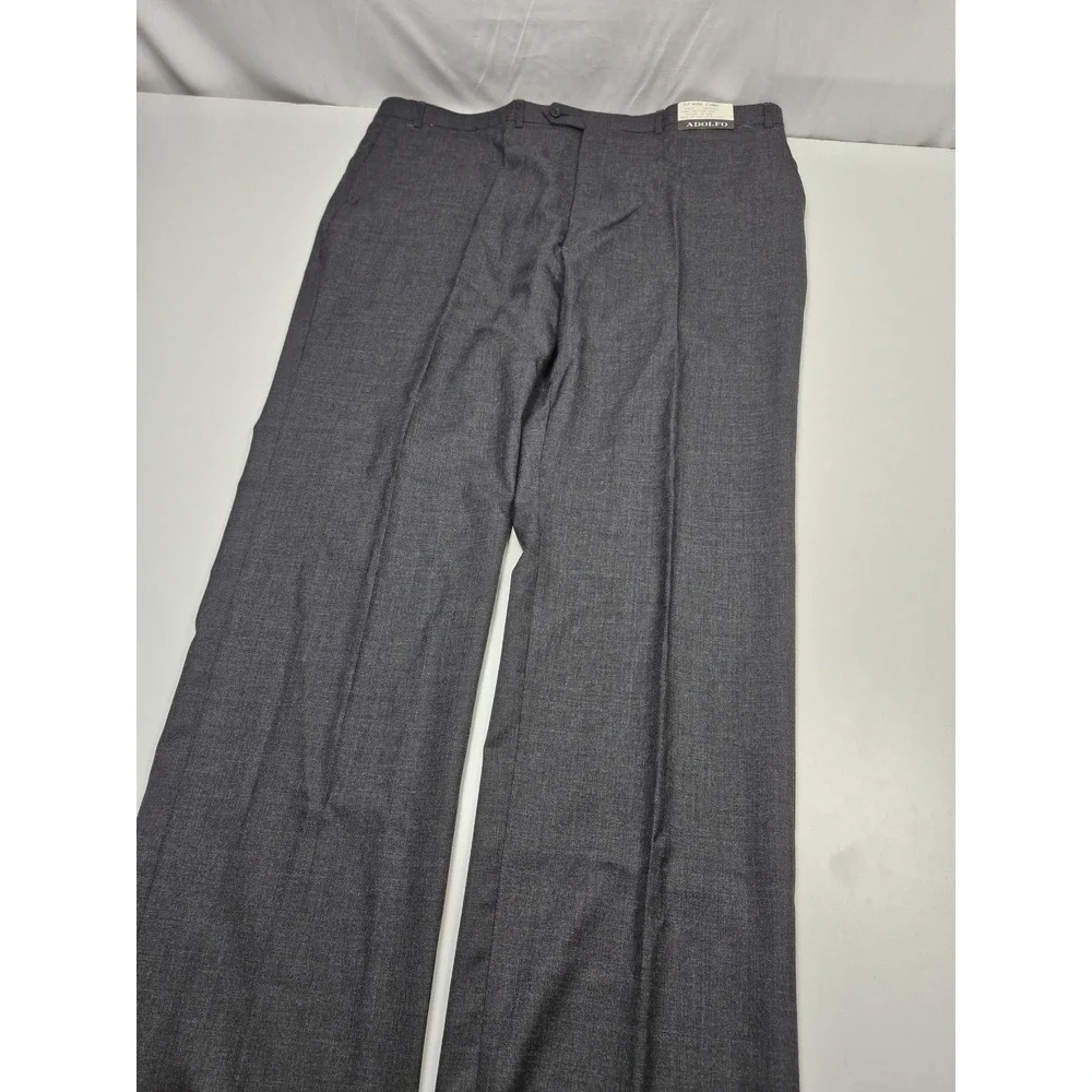 Adolfo Suit Mens 52 Long Gray 100% Wool Veracruz 2 Piece 48x36 Mexico NWT FLAW